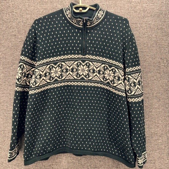 Vintage Lands End Mens Sweater Size XXL Fair Isle Nordic Grandpa Winter Holiday - Picture 1 of 13